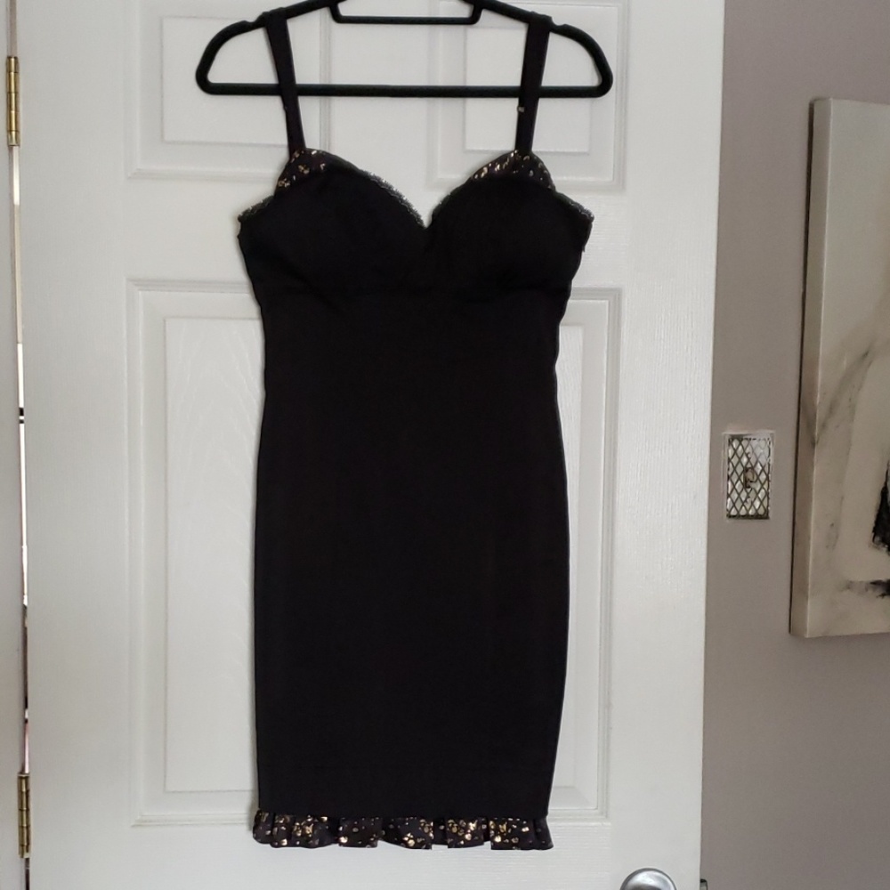 Guess black and gold thick satin dress